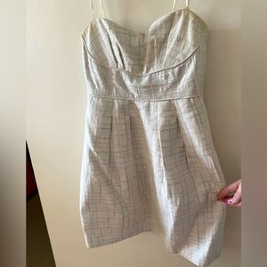 BCBG Max Azria Strapless White/Silver Mini Dress - SIZE 2